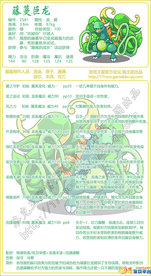 洛克王国藤蔓巨龙什么性格好(藤蔓巨龙性格推荐) 第1张